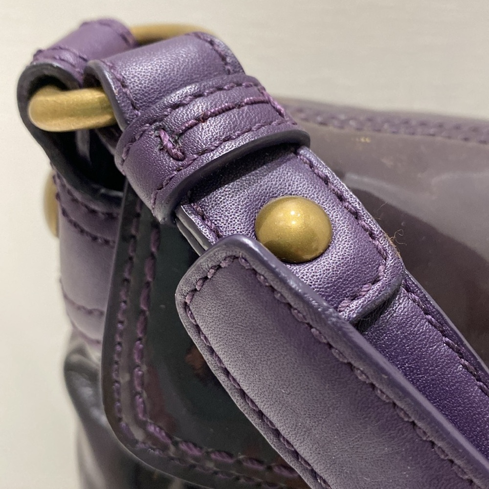 COACH (# Z17205) Purple Patent Leather Shoulder Bag - Picture 6 of 15
